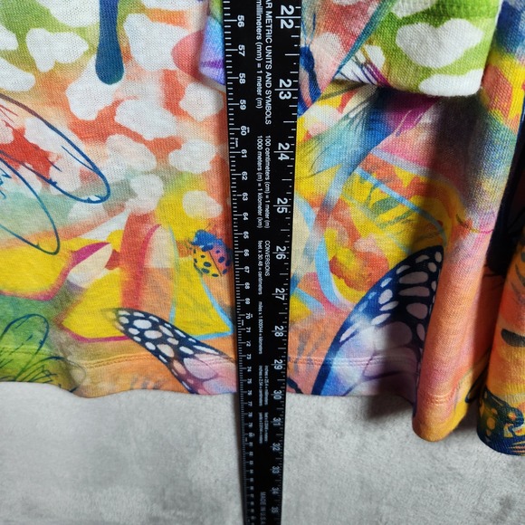 Ali Miles Womens 2X Butterfly Dragonfly Print 3/4 Sleeve Top Multicolor A15324TW - Picture 8 of 8